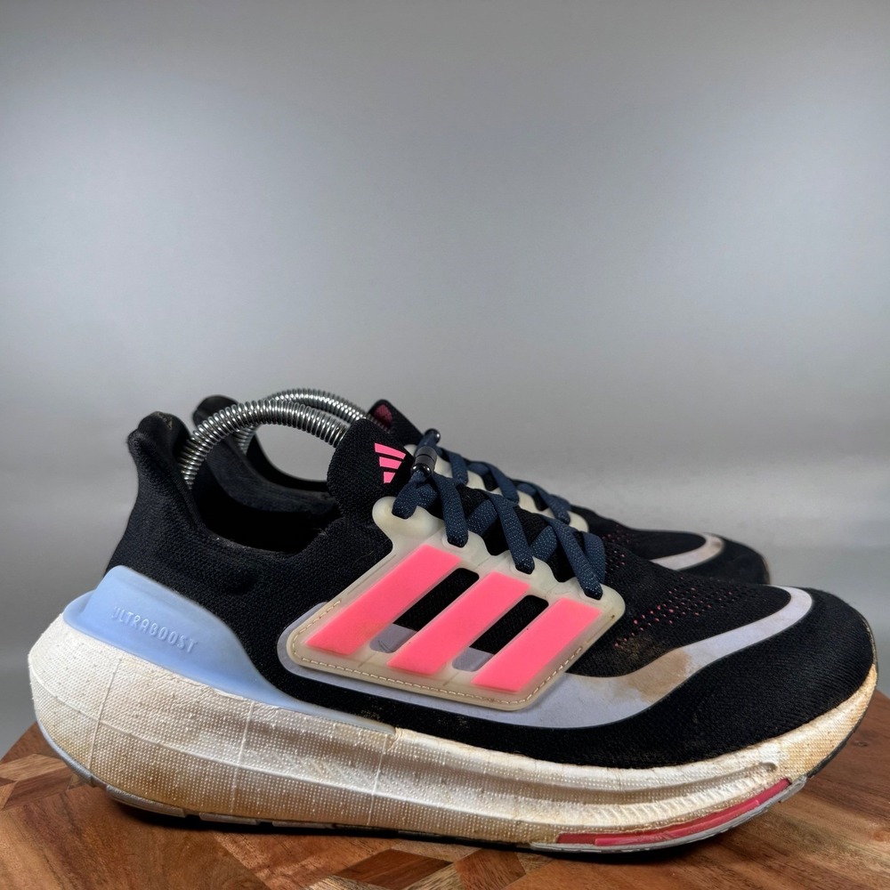Adidas Ultraboost Light Running Shoes Womens 9 Black Pink Blue‎ IE1704 Low Top